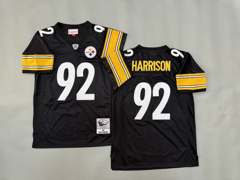 Men 2025 Pittsburgh Steelers #92 Harrison black Throwback Limited NFL Jersey style 001->pittsburgh steelers->NFL Jersey